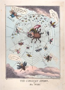 The Corsican Spider in His Web!, 12 juli 1808., 12 juli 1808. av Thomas Rowlandson