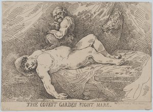 The Covent Garden Night Mare, 20 april 1784, 20 april 1784. av Thomas Rowlandson