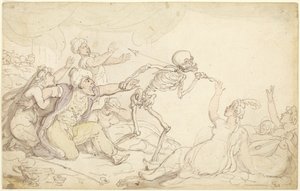 Dödsdansen: Naboben tillfångatagen i sitt harem av Thomas Rowlandson