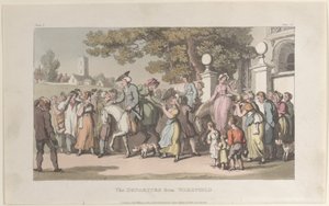 The Departure from Wakefield, från The Vicar of Wakefield, 1 maj 1817., 1 maj 1817. av Thomas Rowlandson