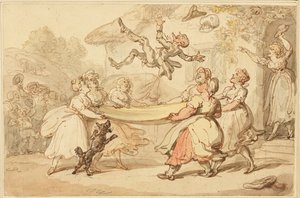Doktorns bestraffning verkställs till hela byns lilla underhållning av Thomas Rowlandson
