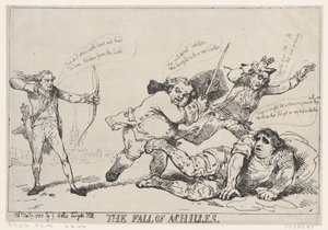 Akilles fall, 7 januari 1785, 7 januari 1785. av Thomas Rowlandson