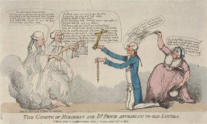 Spökena efter Mirabeau och dr Price visar sig för gamle Loyola av Thomas Rowlandson