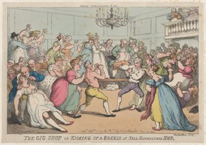 The Gig Shop or Kicking Up a Breeze på Nell Hammiltons Hop, 16 februari 1811., 16 februari 1811. av Thomas Rowlandson