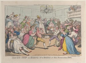 The Gig Shop or Kicking Up a Breeze på Nell Hammiltons Hop, 16 februari 1811., 16 februari 1811. av Thomas Rowlandson