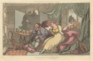 The Honey Moon Den engelska Dödsdansen, skylt 13, 1 augusti 1814. av Thomas Rowlandson