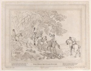 Jägaren från The Life of a Racehorse, eller The High-Mettled Racer, 20 juli 1789., 20 juli 1789 av Thomas Rowlandson