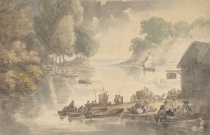 Värdshuset på Ford, 1775-1827. av Thomas Rowlandson