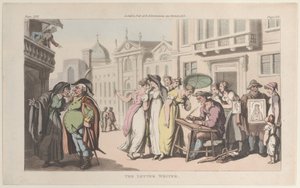 Brevskrivaren, från Neapel och Campagna Felice: i en serie brevannons..., 1 juni 1815. av Thomas Rowlandson