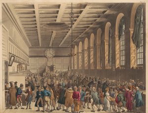 The Long Room, Custom House av Thomas Rowlandson