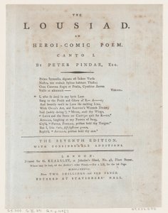 Lousiaden, titelsida, 1787., 1787. av Thomas Rowlandson
