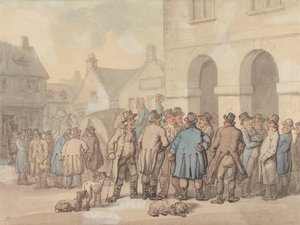 The Market Place, Brackley, Northamptonshire av Thomas Rowlandson