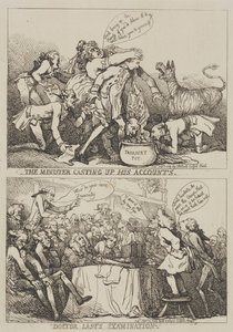 Ministern gör upp sina räkenskaper av Thomas Rowlandson