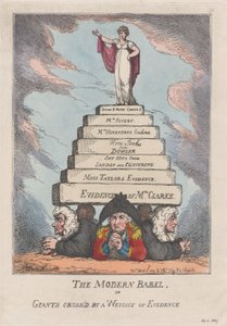 Det moderna Babel, eller jättar krossade av bevis, 11 april 1809, 11 april 1809. av Thomas Rowlandson