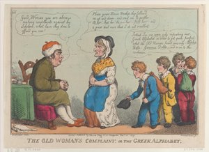 The Old Womans Complaint, eller det grekiska alfabetet, 15 januari 1809., 15 januari 1809. av Thomas Rowlandson
