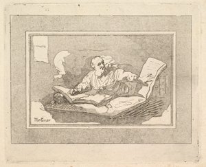 Filosofen med skäggig gammal man kopieringsbok, 1783-87. av Thomas Rowlandson