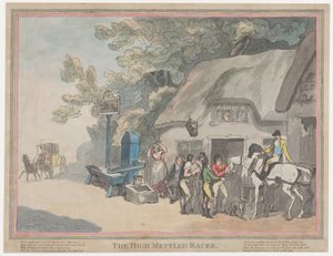 Posthästen (ur *The Life of a Racehorse, or The High-Mettled Racer*) av Thomas Rowlandson