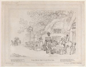 Posthästen från The Life of a Racehorse, eller The High-Mettled Racer, 20 juli..., 20 juli 1789 av Thomas Rowlandson