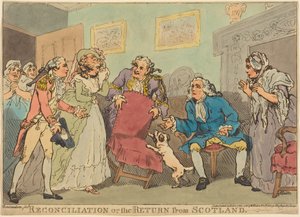 Försoningen, eller Återkomsten från Skottland av Thomas Rowlandson