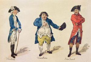 The Rival Candidates, frontispice i boken History of the Westminster Election.. av Lovers of Truth and Justice, London, 1784 (färgetsning) av Thomas Rowlandson