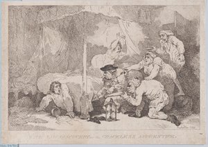 Den sorgliga upptäckten om den okänsliga lärlingen av Thomas Rowlandson