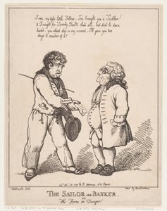 Sjömannen och bankmannen, eller firman i fara, 28 oktober 1799., 28 oktober 1799. av Thomas Rowlandson
