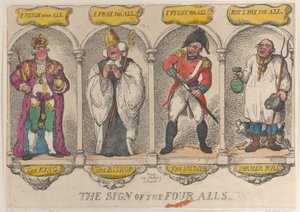De fyra allas tecken, 1810., 1810. av Thomas Rowlandson