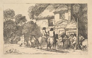 The Three Horseshoes, a Roadside Inn, 18 december 1787. av Thomas Rowlandson