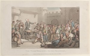 The Vicar Preaching to the Prisoners, från The Vicar of Wakefield, 1 maj 1817., 1 maj 1817. av Thomas Rowlandson
