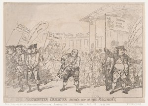 Desertören i Westminster trummade ut ur regementet, 18 maj 1784, 18 maj 1784. av Thomas Rowlandson