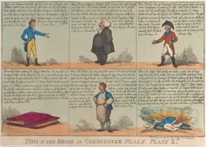 Detta är huset i Gloucester Place, skylt 2, 26 maj 1809., 26 maj 1809. av Thomas Rowlandson