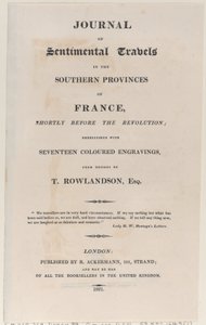 Titelsida, från Journal of Sentimental Travels in the Southern Provinces of France, Shor..., 1821. av Thomas Rowlandson