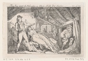 Tom Jones upptäcker filosofen i Black Molls Bedchamber, The History of Tom Jones, en ..., 1792. av Thomas Rowlandson