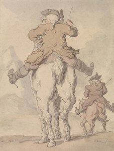 Två män till häst, sedda bakifrån av Thomas Rowlandson