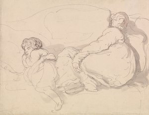 Två sovande figurer av Thomas Rowlandson