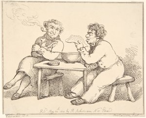 Två män vid bordet av Thomas Rowlandson
