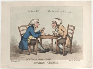 Twopenny Cribbage, [1 oktober 1799], återutgiven 1810., [1 oktober 1799], återutgiven 1810. av Thomas Rowlandson