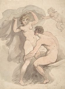 Venus, Anchises och Amor, 1780-1827. av Thomas Rowlandson