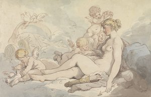 Venus krönt av Cupido av Thomas Rowlandson