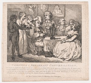 Veronica, a Breakfast Conversation Picturesque Beautys of Boswell, Part the Firs..., 30 maj 1786. av Thomas Rowlandson
