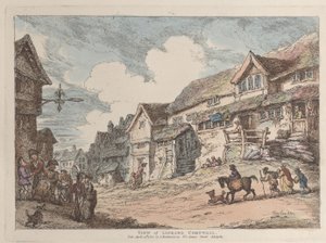 Utsikt över Liskard, Cornwall, från Views in Cornwall, 12 april 1812., 12 april 1812. av Thomas Rowlandson