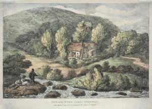 Utsikt i Cornwall: Utsikt över floden Camel, Cornwall av Thomas Rowlandson
