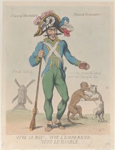 Länge leve kungen! Länge leve kejsaren. Länge leve djävulen., 12 april 1815., 12 april 1815. av Thomas Rowlandson