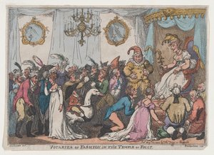 Votaries of Fashion in the Temple of Folly, 25 augusti 1808., 25 augusti 1808. av Thomas Rowlandson