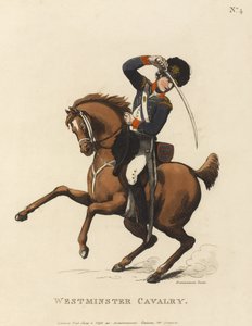 Westminster Cavalry, ca 1799 (färgad akvatint) av Thomas Rowlandson
