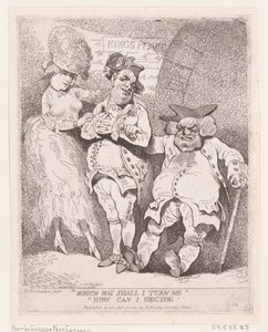 Vilken väg ska jag vända mig Hur kan jag bestämma mig, ca. 1780., ca. 1780. av Thomas Rowlandson