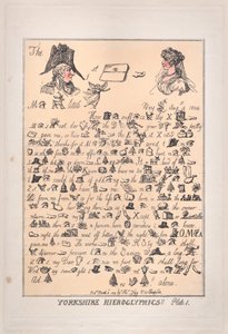 Yorkshire Hieroglyfer, tavla 1, 8 mars 1809., 8 mars 1809. av Thomas Rowlandson