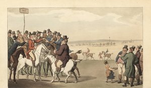 Ung engelsk gentleman som spelar på Newmarket racerbana av Thomas Rowlandson