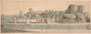 Utsikt över en trädgård av Thomas Sandby