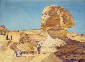 Den stora sfinxen vid pyramiderna i Giza, 1854
